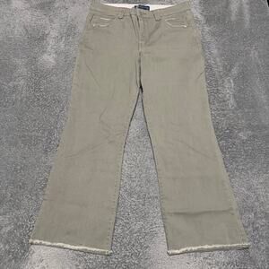 Democracy Pants Womens 12 (34x27) Green Brown Bootcut stretch